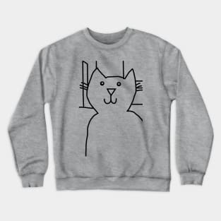Minimal Cat in the City Crewneck Sweatshirt